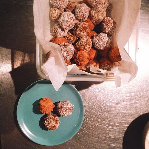 Raw Coconut-Cocoa Bliss Bonbons  at Bi Nevi Deli in Istanbul