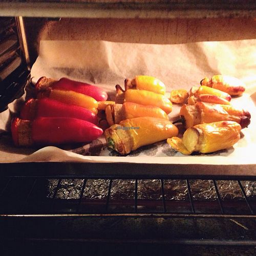 Cashew Stuffed Mini peppers for our Mexican Fiesta Night at Bi Nevi Deli in Istanbul