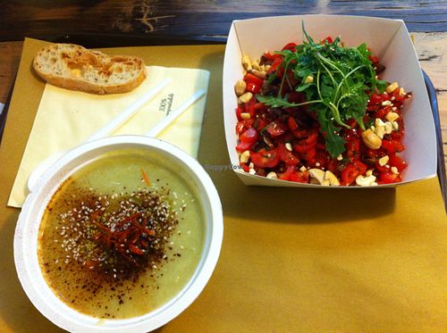 Vegan soup and sorghum at Genuino in Trieste