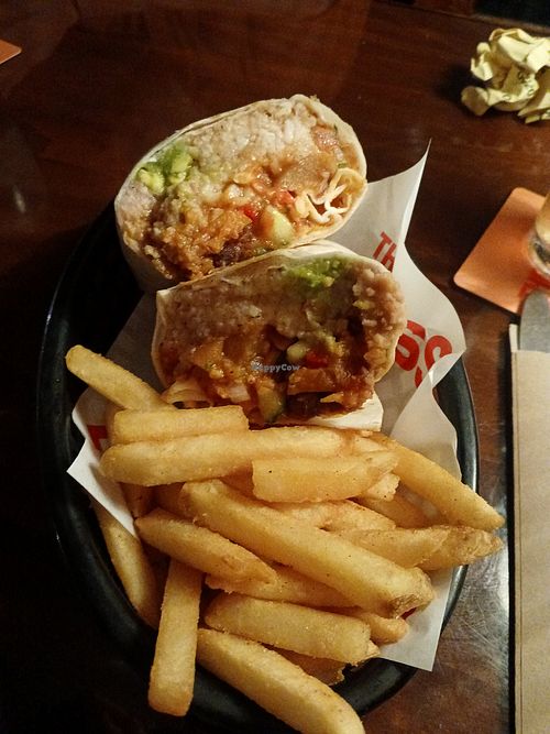 Vegan burrito at The Lass O'Gowrie Hotel in Wickham