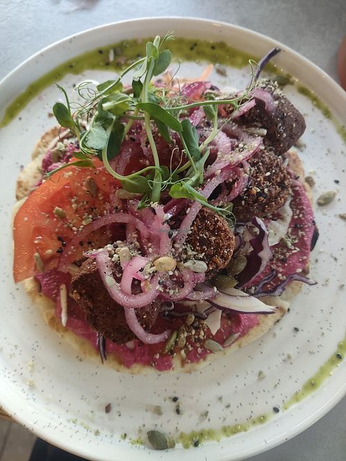 Rainbow flatbread at Church Street Coffee & Kitchen in Hull