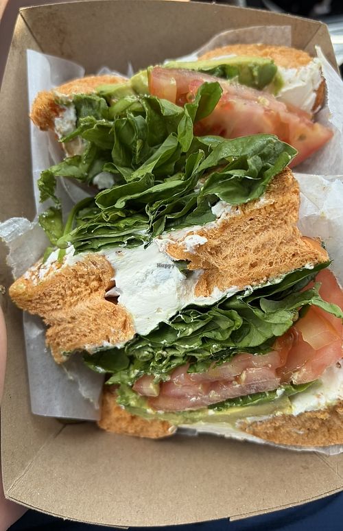 Boulder Peak (Vegan Cream Cheese instead of Mozzarella )  at Moe's Broadway Bagel in Boulder