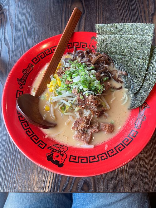 Vegan Beyond Meat Ramen with Vegan Miso Broth at Ajisen Ramen Waterloo in Waterloo