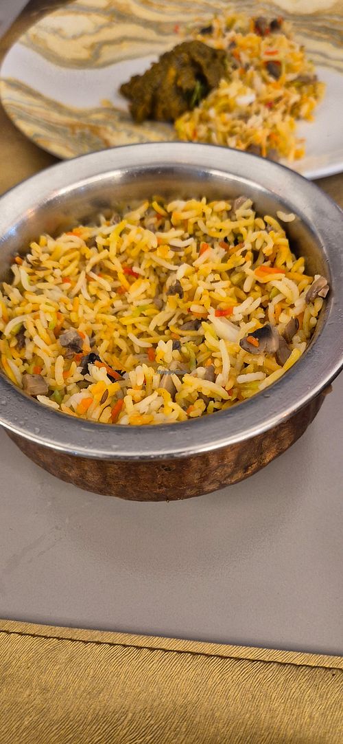 Mushroom rice at Bollywood Indian Restaurant in Lanzarote