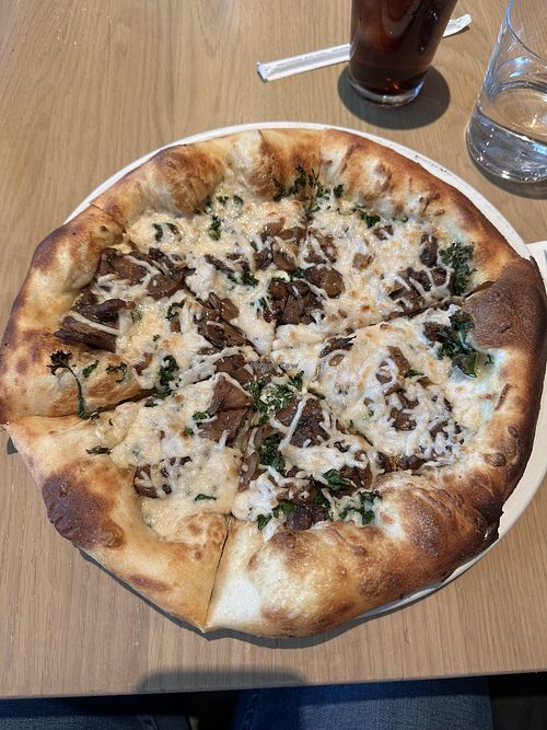 Vegan Kale + Mushroom Pizza  at Earl's Kitchen in Toronto