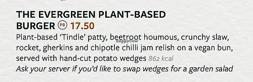 Plant-Based Burger at The Evergreen in Hounslow
