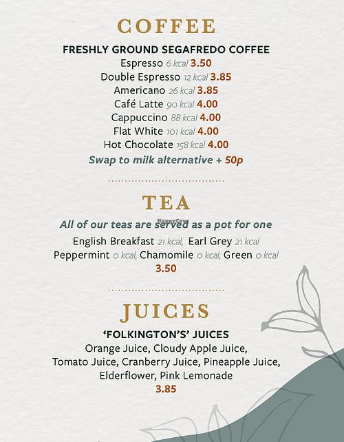 Coffee/Tea/Juices at The Evergreen in Hounslow