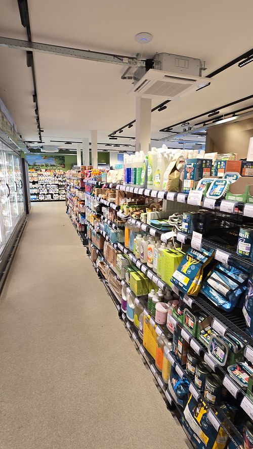 Aisle at Odin cooperative supermarket Ceintuurbaan  in Amsterdam