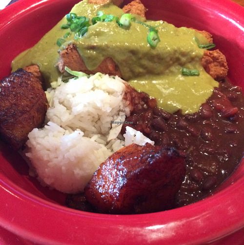 Jungle Green Curry bowl with 'fried chicken' at Hula's Island Grill in Monterey