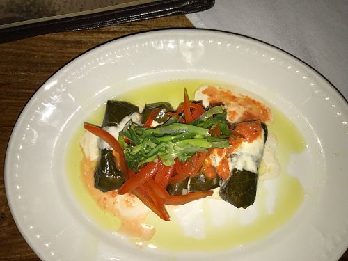 Vine leaves at Caffe Yaffo in Tel Aviv