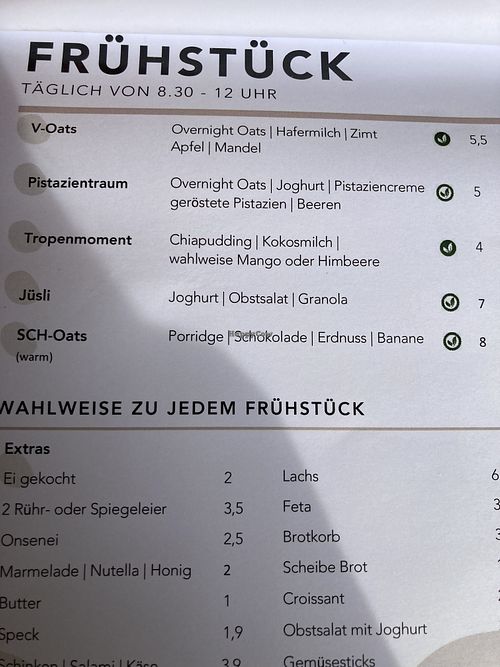 Menu  at Café Resa in Bayern