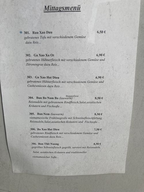 Menu  at Yapapa in Bayern