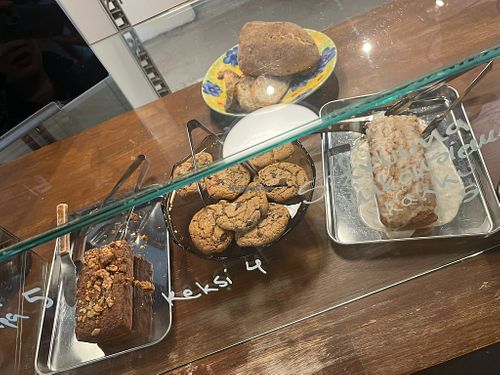Though they have a set menu of sandwiches and drinks, their selection of baked goods changes daily. at Pilkku in Helsinki