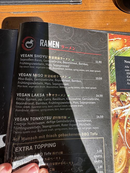 Ramen Menu  at Sushi & Ramen IMAKI 1961 - Kreative Japanische Fusionsküche in Berlin