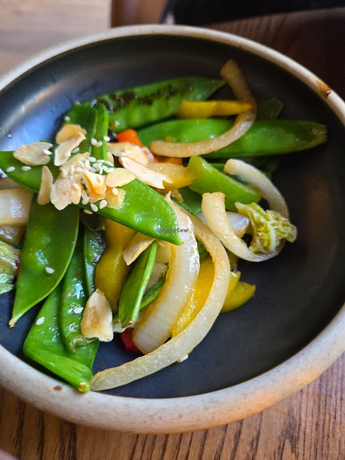 Snow peas at EAST in Perth And Kinross