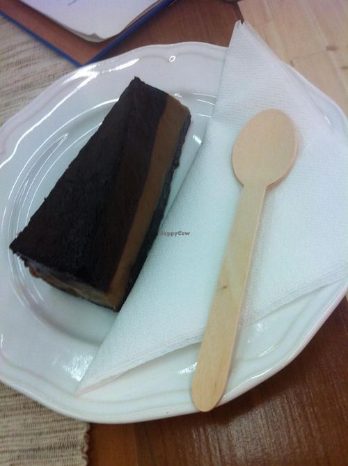 Raw banana-carob cake at Bruno's Vegan Concept in Zagreb