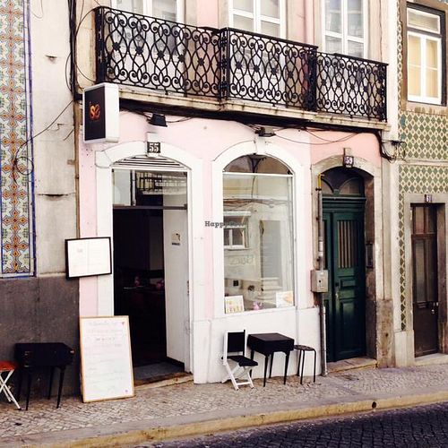Outside at Be Happy Bar in Lisbon