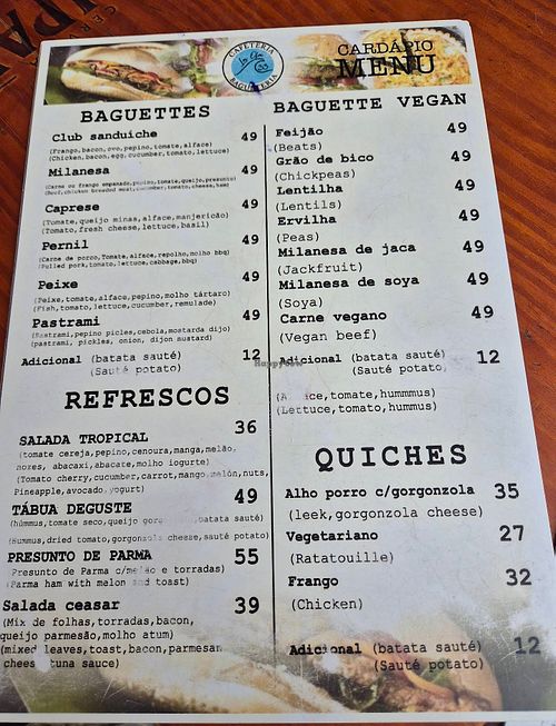 List of vegan sandwiches at La_Ola 33 in Angra Dos Reis