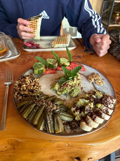 Off season breakfast plate and wrap  at All Vegan in Antalya