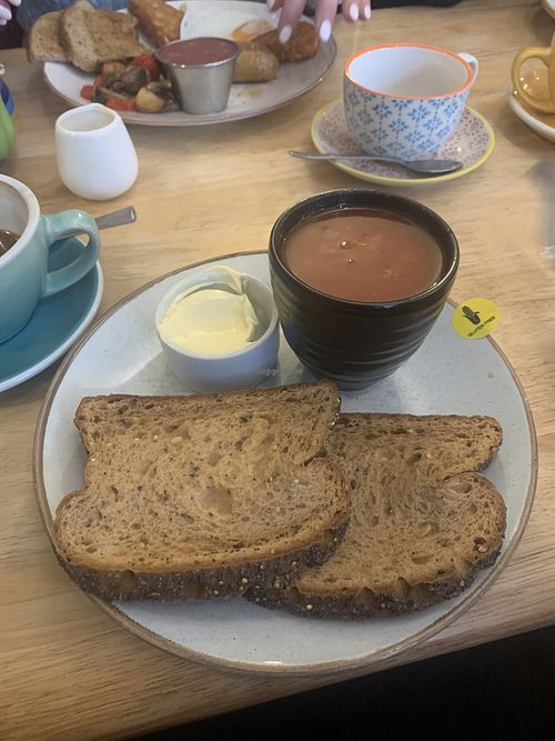 Beans on toast (gf & vegan)  at Cobbles and Clay - The Art Cafe in Haworth