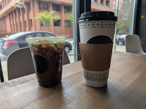 Strawberry matcha, vegan with no whipped cream at MOTW Coffee & Pastries in Providence