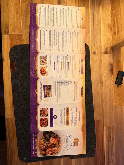 Flyer Rückseite  at Krua Thai Restaurant in Ohringen