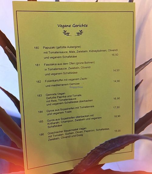 Vegane Hauptspeisen at Restaurant Artemis in Hannover