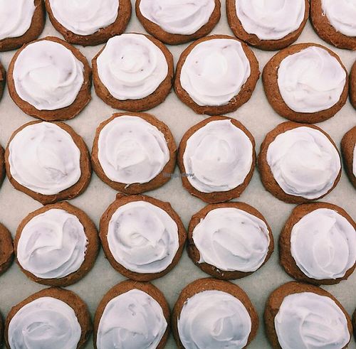 Frosted pumpkin cookies  at Pie in the Sky in Otego