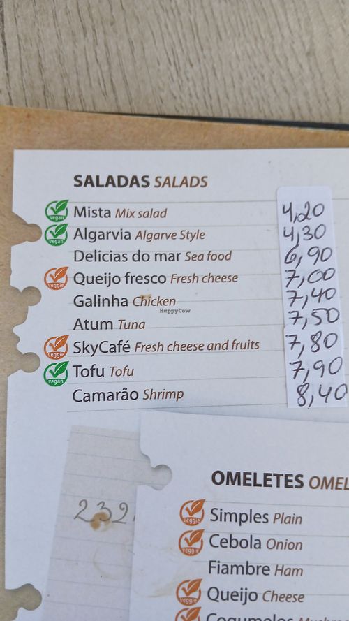 Menu at Sky Café - RESTAURANTE in Alvor