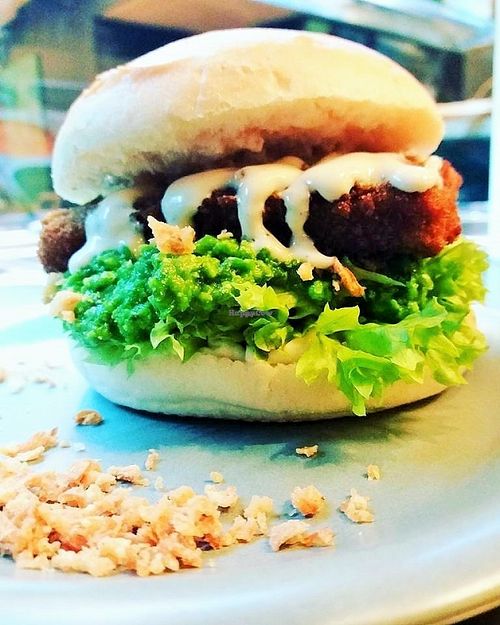 no fish burger  at VegaVerso in Leuven