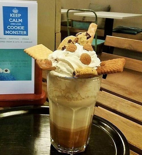 cookie monster coffee at VegaVerso in Leuven