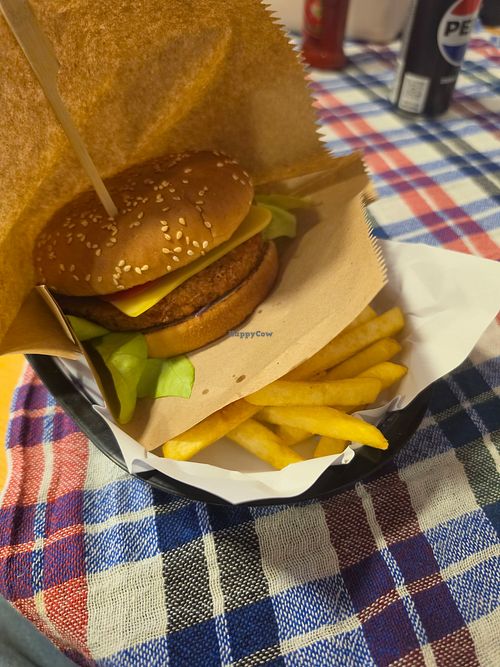Vegan burger at Fast Food BAMP in Zabljak
