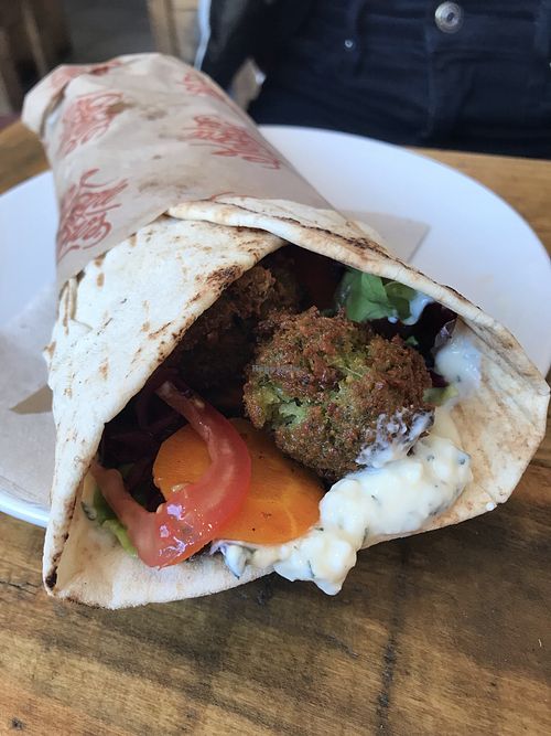 Falafel Wrap with Soy-Yogurt sauce  at Veggie Bros - Juliuspromenade in Wurzburg