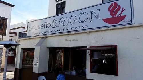 outside at Pequeno Saigon in Tijuana