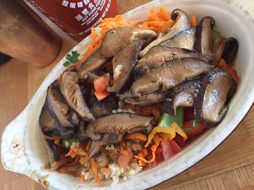 Teriyaki Mushroom Burrito Bowl   at Lotus Seed Vegan in Vancouver