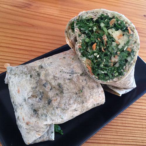 Kale wrap  at Lotus Seed Vegan in Vancouver