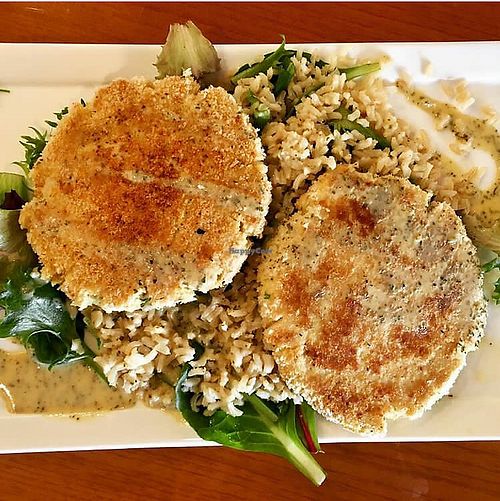 Vegan Crab Cakes at D.I.G. Bistro in Melbourne