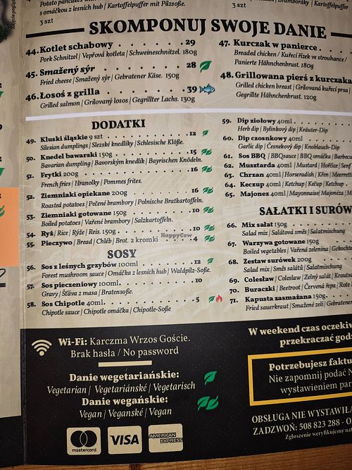 Dodatki i sałatki oraz legenda at Karczma Wrzos - Restauracja, Browar i Destylarnia rzemieślnicza in Ustron