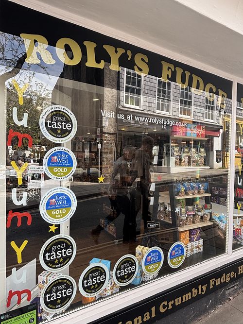 The shop front   at Roly’s Fudge Pantry in Totnes