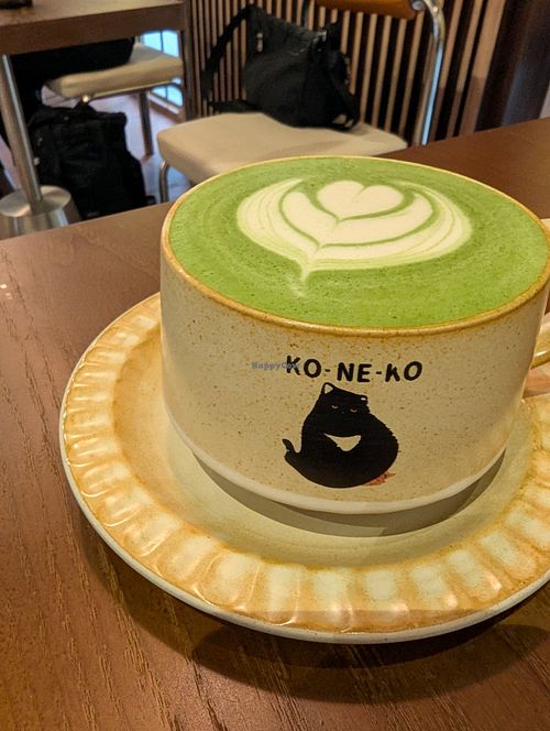 Matcha oat latte at KONEKO VEGAN COFFEE in Taipei