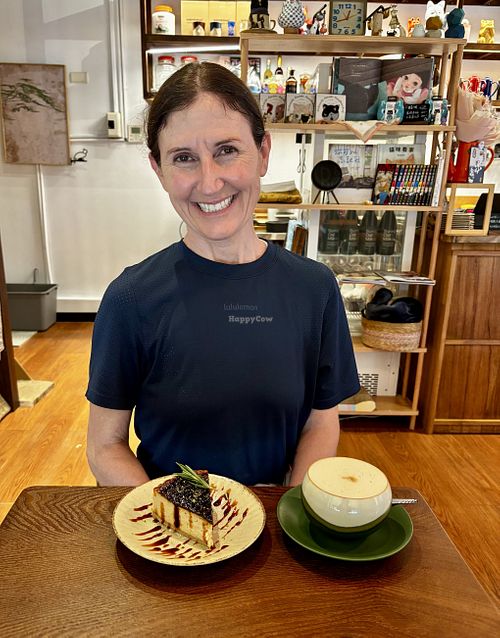 Cheesecake and cappuccino   at KONEKO VEGAN COFFEE in Taipei
