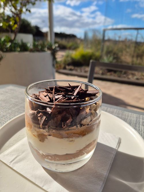 Whiskey chocolate trifle $17: delicious!! perfect cream texture, white and chocolate cream, not overly sweet or rich.  Delicious orange chocolate shavings. Lucky no whiskey taste. at MOD. Dining in Sydney