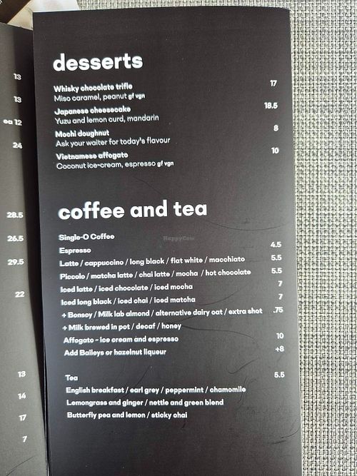 Menu July 2026 at MOD. Dining in Sydney