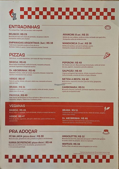 4 opções veganas at Beluga | Pizza & Cerveja Artesanal in Sao Paulo