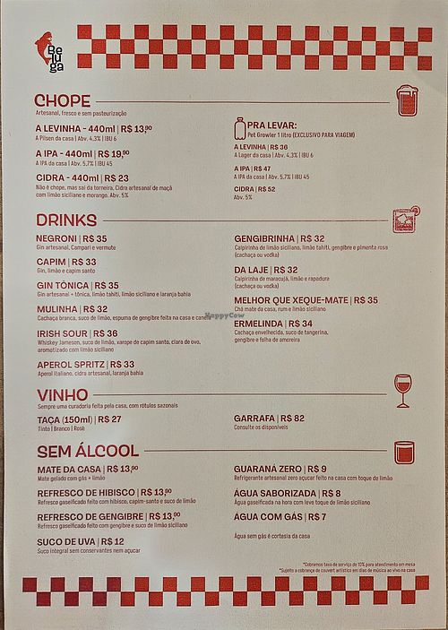 Opções de bebidas artesanais da casa at Beluga | Pizza & Cerveja Artesanal in Sao Paulo