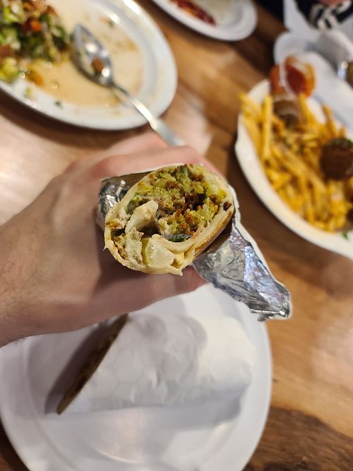 Falafel wrap at Yalla Habibi in San Diego