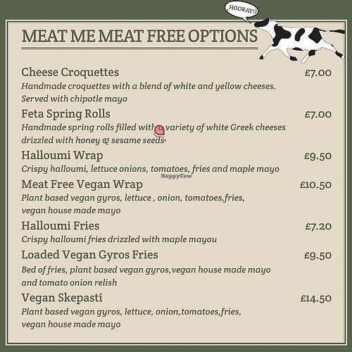 Menu  at Meat Me - Berry Street in Liverpool