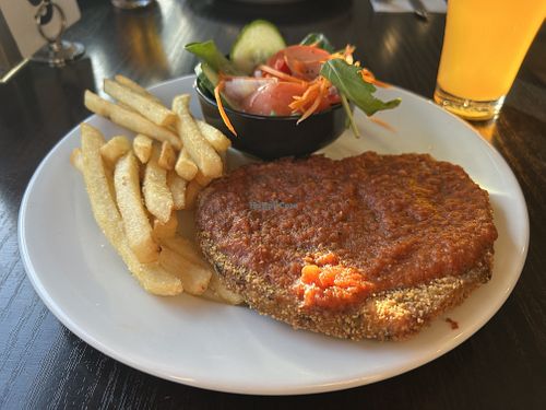 Vegan Parmagiana - they didn’t have any vegan cheese on that day   at Kalimna Hotel in Kalimna