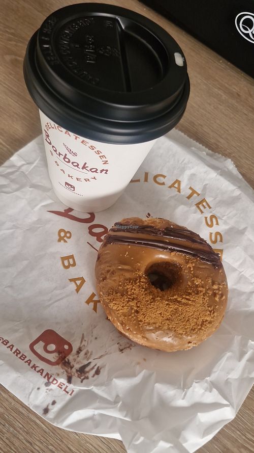 Oat milk latte & cronut at Barbakan Wilmslow in Wilmslow