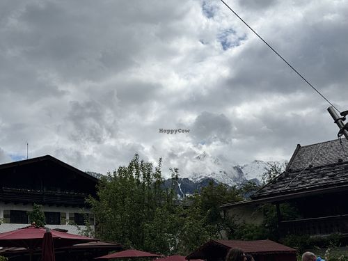 View on the Zugspitze und Alpspitze  at Fischers Mohrenplatz in Garmisch Partenkirchen